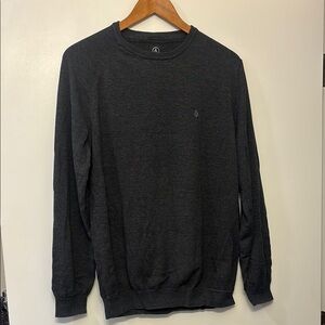 Volcom Gray Crewneck Sweater Classic Knit
